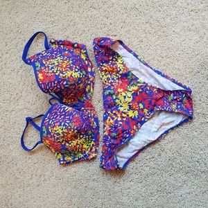 Colorful blue bikini